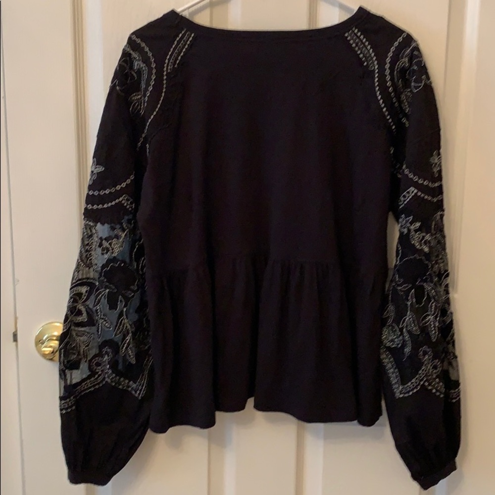 Free People metallic sleeve peplum top - Picture 9 of 10